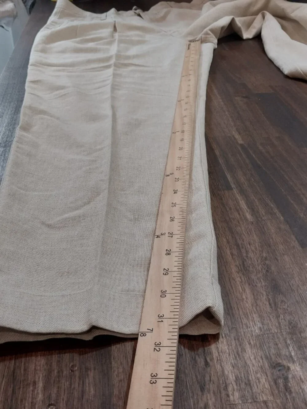 Vintage 90s Dockers Khakis Pants 38x32 Beige Relaxed Fit Two-Pleated Linen Cotto